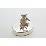 SILVER TOOTH BOX WITH SITTING TEDDY