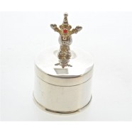 SOLID SILVER TOOTH BOX WITH CLOWN