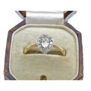 ANTIQUE VICTORIAN PEAR SHAPED CLUSTER RING